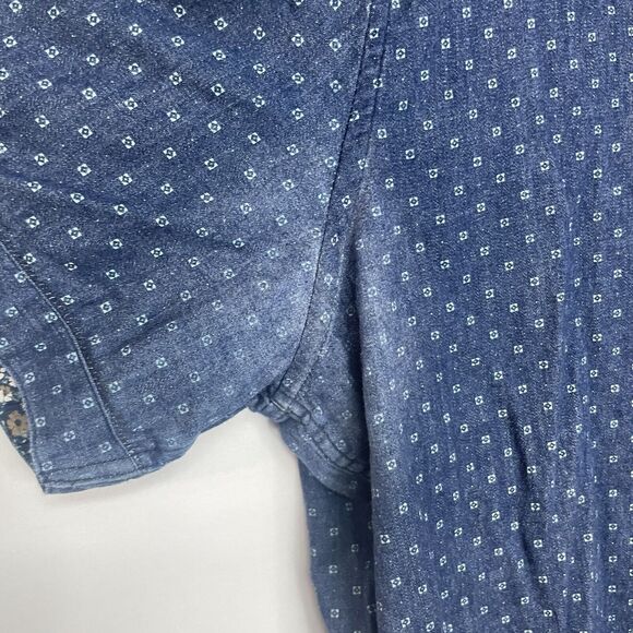 7 Diamonds Shirt Men Large Blue Button Down Geometric Innervisions SMK-6092 - Picture 3 of 15